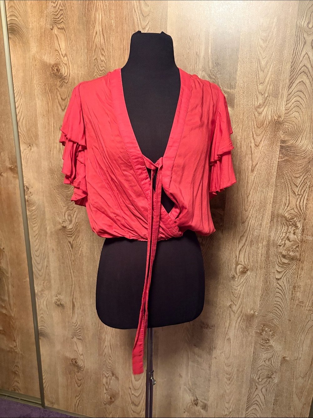 Red Tie-Front Women's Blouse by Free People